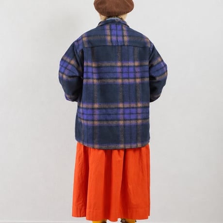 ＊ユニセックス＊ SLOWHANDS -スローハンズ- Wool Check Shawl 3B Jacket ／ネイビー