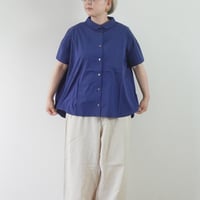 再入荷＊レディース＊ LinenYa – リネンヤ – 80タイプライター トリプルウォッシュ丸襟ブラウス/ブルー