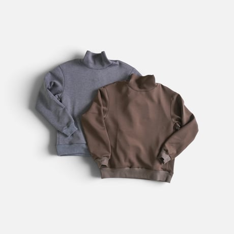 2色＊ユニセックス＊LA MOND-ラモンド-DOUBLE AIR KNIT HIGH NECK SWEAT/LM-C-211-DT