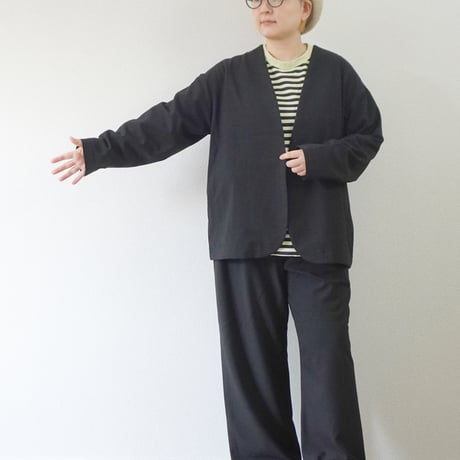 ＊レディース＊prit-プリット-  30/2ツイルストレッチ裏起毛 トッパーカーディガン／P80747