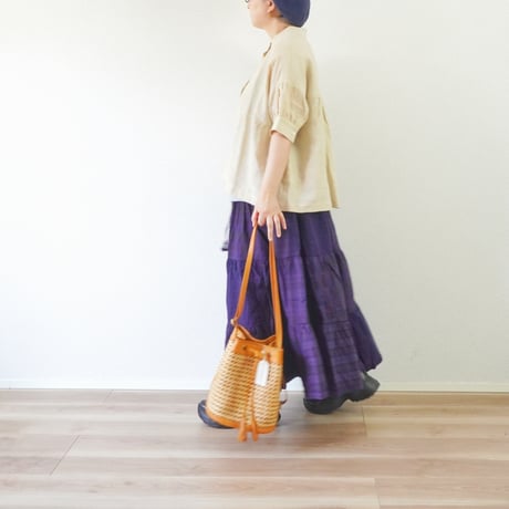 ＊goods＊LIMONCHELLO-リモンチェロ-Ratan / Leather Drawstring Shoulder Bag