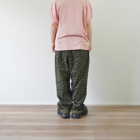 ３色＊ユニセックス＊TIGRE BROCANTE-ティグルブロカンテ-コットンナイロンレオパードタゴサクロングパンツ