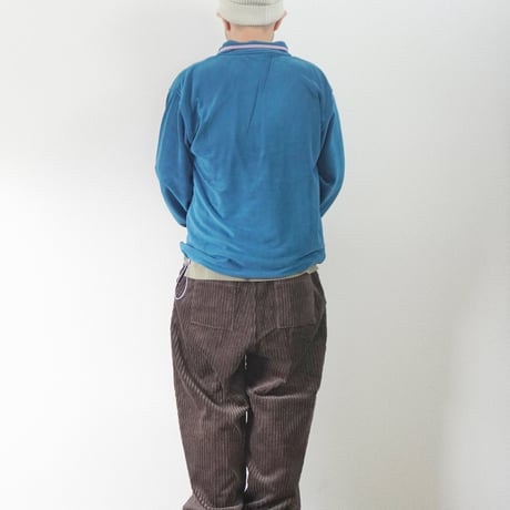 ＊ユニセックス＊modem design-モデムデザイン- fleece snap pullover（ブルー）
