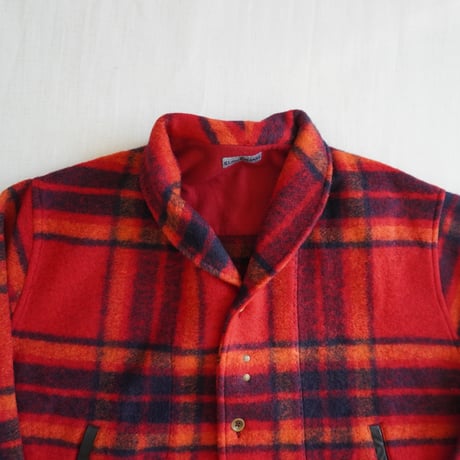 ＊ユニセックス＊ SLOWHANDS -スローハンズ- Wool Check Shawl 3B Jacket ／レッド