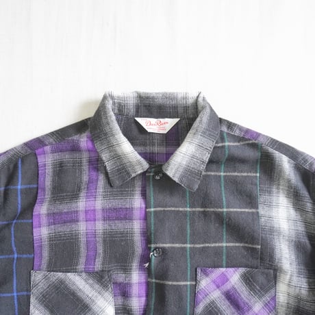 ＊ユニセックス＊DAN RIVER-ダンリバー- WORN OUT PANEL CHECK FLANNEL SHIRT