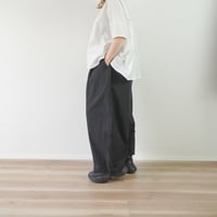 ＊レディース＊Linenya-リネンヤ-CORDURA®︎ 天日干しワッシャー タックワイドパンツ/ブラック