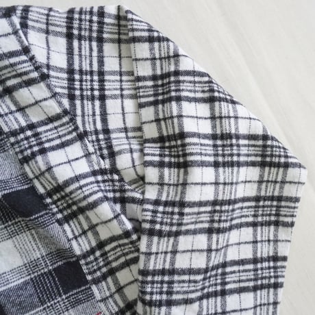 ＊ユニセックス＊TIGRE BROCANTE フランネルチェックMIX ZIPオープンオーバーシャツ
