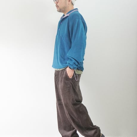 ＊ユニセックス＊modem design-モデムデザイン- fleece snap pullover（ブルー）