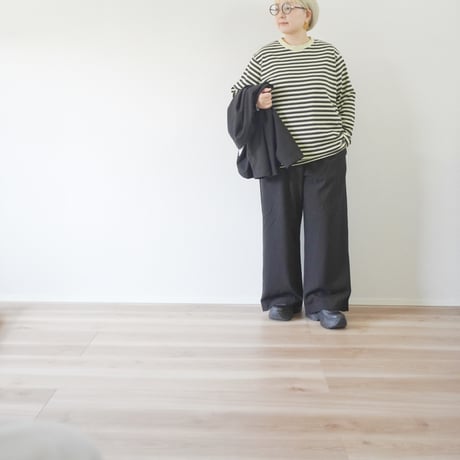 ＊レディース＊prit-プリット-  30/2ツイルストレッチ裏起毛 ワイドパンツ／P70732