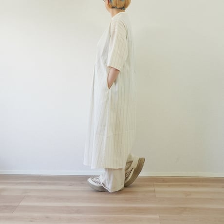 ２色＊ASCOT-アスコット-Rabbit Hutchお願いシリーズ ストライプ ５部袖ドレスワンピース