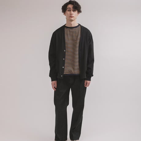 ＊ユニセックス＊amne-アンヌ-TWISTED BORDER long sleeve tee / amn-CS-099 / Navy_Camel