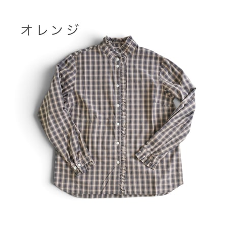 ２色＊レディース＊TIGRE BROCANTE-ティグルブロカンテ-オンブレチェック Lil Frill ロングスリーブシャツ