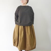 ＊レディース＊Linenya-リネンヤ-ボーダー長袖Tシャツ/ブラウン