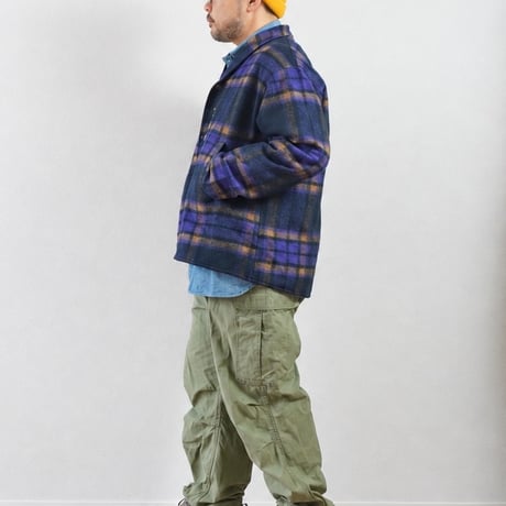 ＊ユニセックス＊ SLOWHANDS -スローハンズ- Wool Check Shawl 3B Jacket ／ネイビー