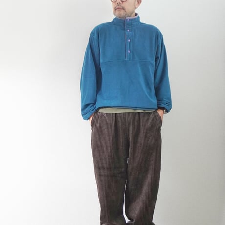 ＊ユニセックス＊modem design-モデムデザイン- fleece snap pullover（ブルー）