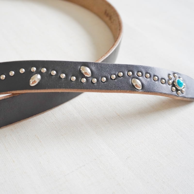 goods＊Re.ACT-Studs Flower Narrow Long Belt /ブラッ