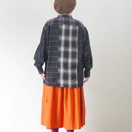 ＊ユニセックス＊DAN RIVER-ダンリバー- WORN OUT PANEL CHECK FLANNEL SHIRT