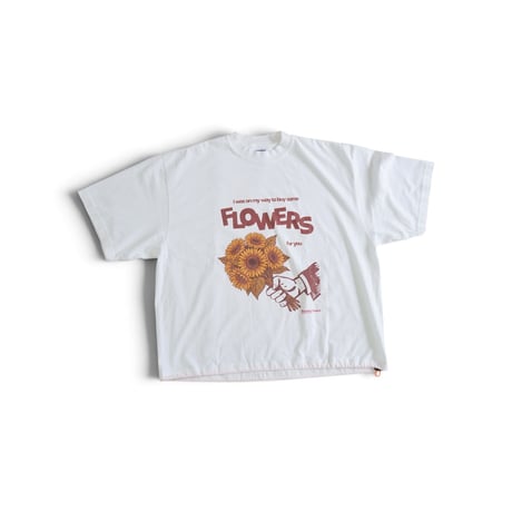 ユニセックス＊Rabbit Hutch-ドローコード付き ドロップショルダーT “FLOWERS for you”