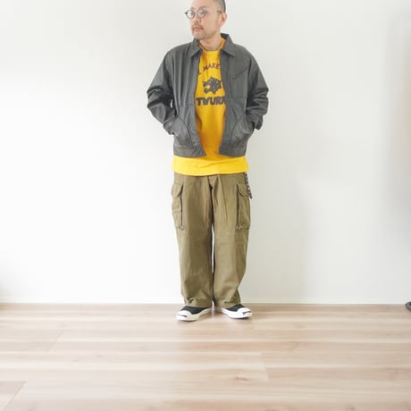 ＊ユニセックス＊YOUSED-ユーズド-LEATHER SPORTS JACKET リメイクレザージャケット / ブラック