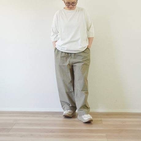 4色＊レディース＊Linen ya by as it is.-リネンヤ- コットンボートネック5分袖ニット