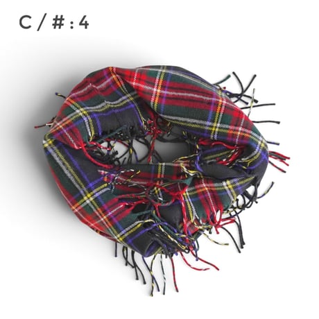3色goods＊ ISLAND KNIT WORKS-アイランドニットワークス-チェック柄フリンジスヌード