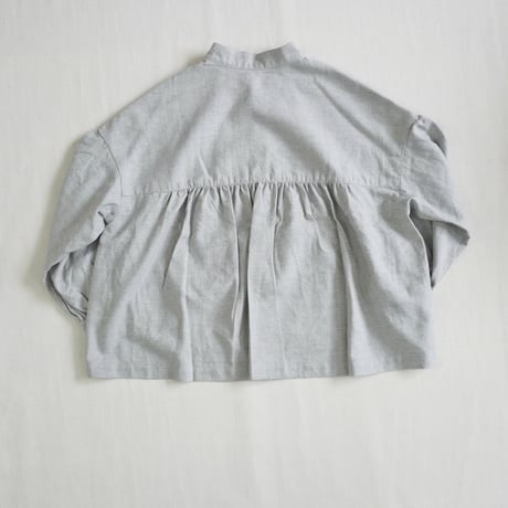 ＊レディース＊LinenYa–リネンヤ– コットンリネンウール 長袖スタンドカラーブラウス