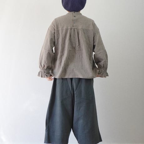 2色＊レディース＊ ASCOT by yim -アスコット バイ イム- 新潟シャーリングチェック フリルプルオーバーシャツ