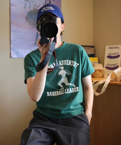 【USED】 90’s USA製 “BASEBALL LEAGUE” Print T-Shirt (ユニセックス)