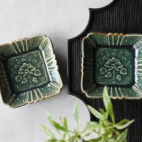 山崎瞳　草花紋角小鉢/105角　 YA-02