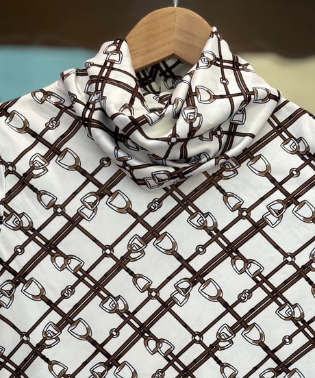 belt pattern long turtle top