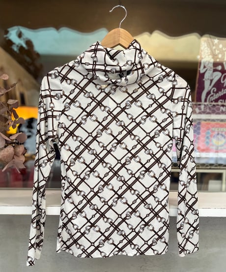 belt pattern long turtle top