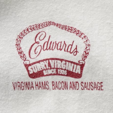 Edwards Virginia Smokehouse / Vintage, S/S Tee "We Will Sell No Swine Before Its Time"