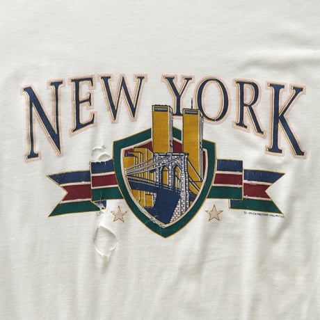 New York, NY / Vintage, Souvenir S/S Tee "Brooklyn Bridge, World Trade Center"