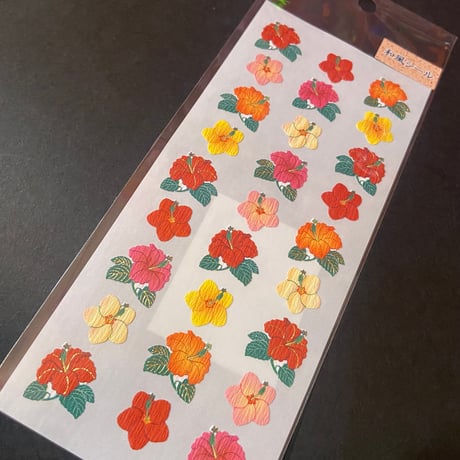 奥山商会 和風シール ハイビスカス JAPANESE STICKER