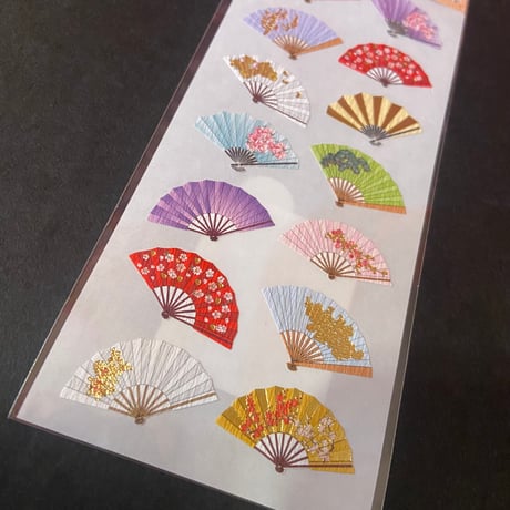 奥山商会 和風シール 扇子  JAPANESE  STICKER