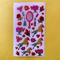 ハートと馬 キラキラ シール ミニ HEART AND HORSE STICKER