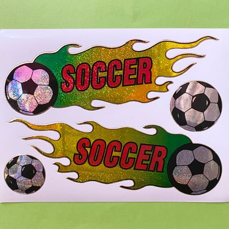 サッカーボール 英語 キラキラシール　SOCCER BALL ENGLISH STICKER