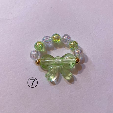 リボン ビーズリング　RIBBON BEADED RING