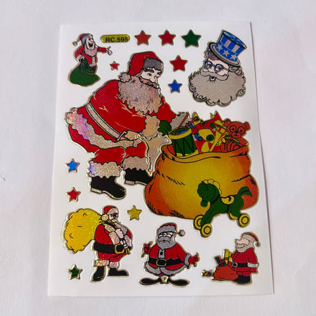 サンタクロース　キラキラ シール Santa Claus STICKER