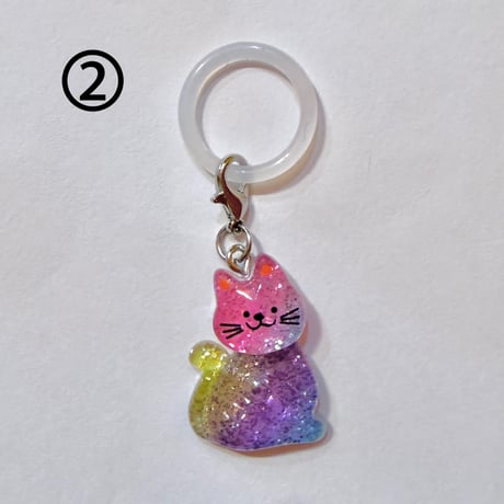 グラデーション猫チャーム　GRADATION CAT CHARM