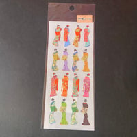 奥山商会 和風シール 和紙人形 JAPANESE STICKER