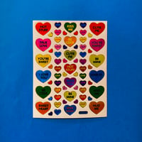 ハート カラフル 英語 ⑥ キラキラ シール COLOR HEART ENGLISH STICKER