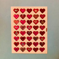 ハート ピンクと赤 キラキラ シール PINK AND RED HEART STICKER