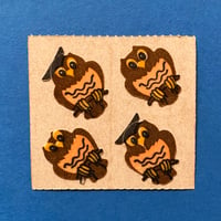 フクロウ①　シール ザラザラ　OWL STICKER