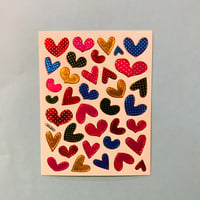 ハート カラフル (14) キラキラ シール COLORFUL HEART STICKER