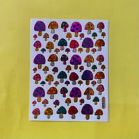 キノコ　キラキラ　シール　MUSHROOM STICKER