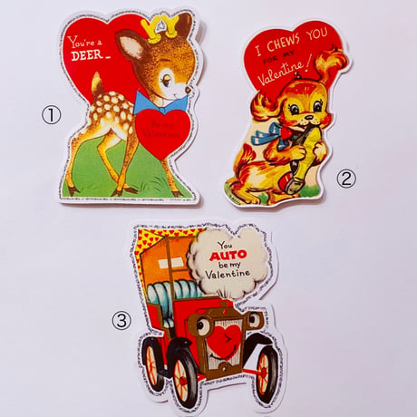 ヴィンテージ イラスト バレンタイン　シール　VINTAGE VALENTINE STICKER