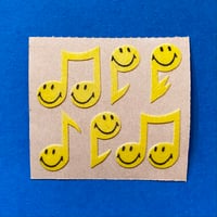 スマイル音符 シール ザラザラ　SMILE MUSIC NOTE STICKER