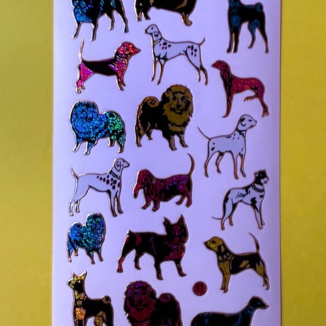 犬 キラキラ シール ミニ DOG STICKER
