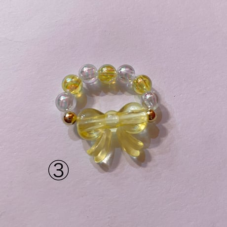 リボン ビーズリング　RIBBON BEADED RING